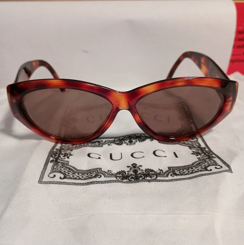 GUCCI GG Side Logo Tortoiseshell Pattern Sunglasses GG - Picture 2 of 10
